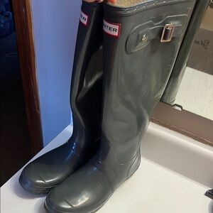 Hunter Dark Gray Tall Boots